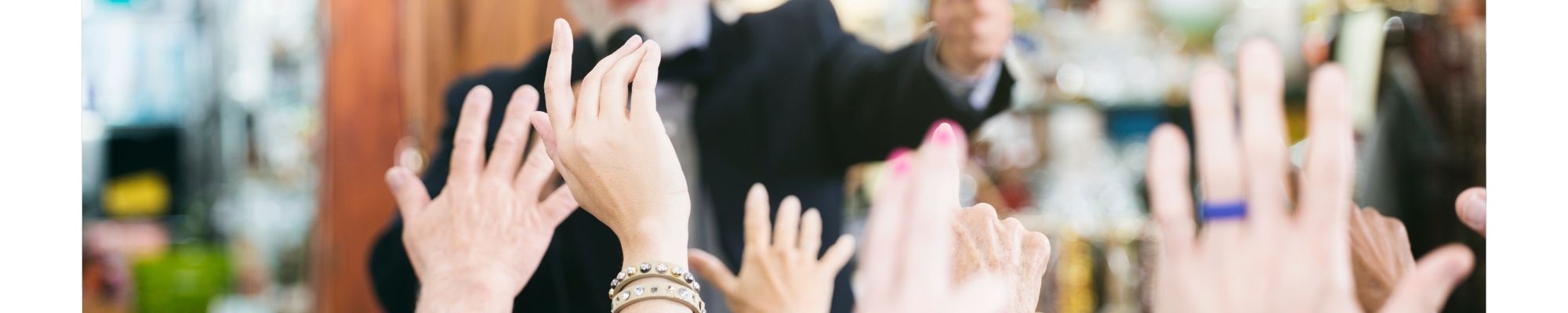 Hands raised at an auction